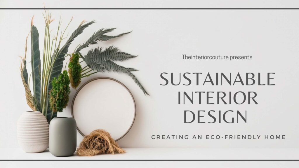 Sustainable Interior design by the interior couture